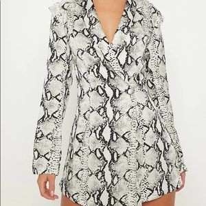 Snake Print Blazer Romper